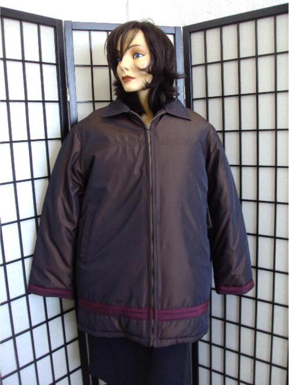 New Showroom Brown Fox Fur Lined Raincoat Coat Women Woman Size 4 Small